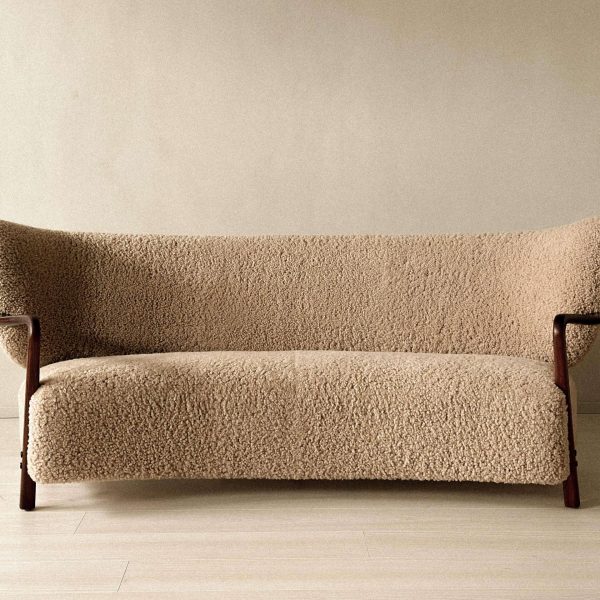 Rare Vintage Viggo Boesen Sofa in Shearling, Produced by Hos Wulff, Denmark 1930 - Image 2