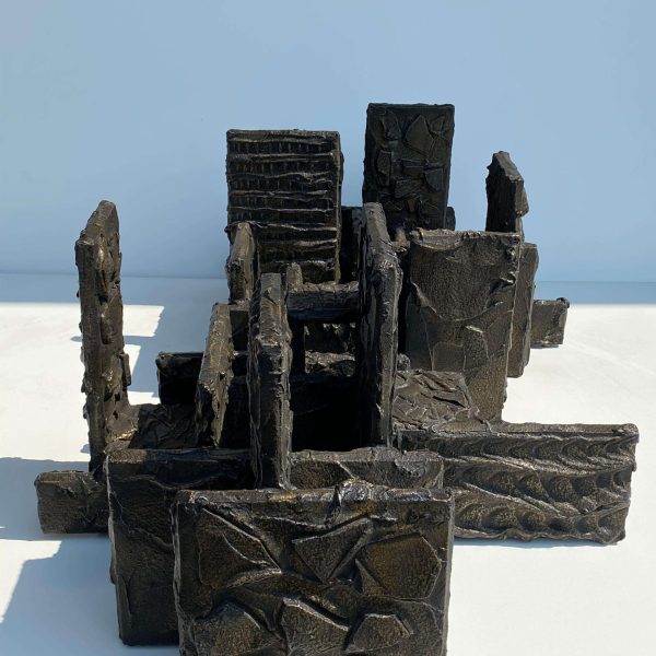 Paul Evans Sculpted Bronze Skyline Coffee Table Signed PE71 - Image 9