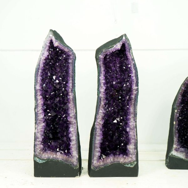 Pair of Amethyst Cathedral Geodes, Violet Purple with Large Amethyst Druzy - Image 9