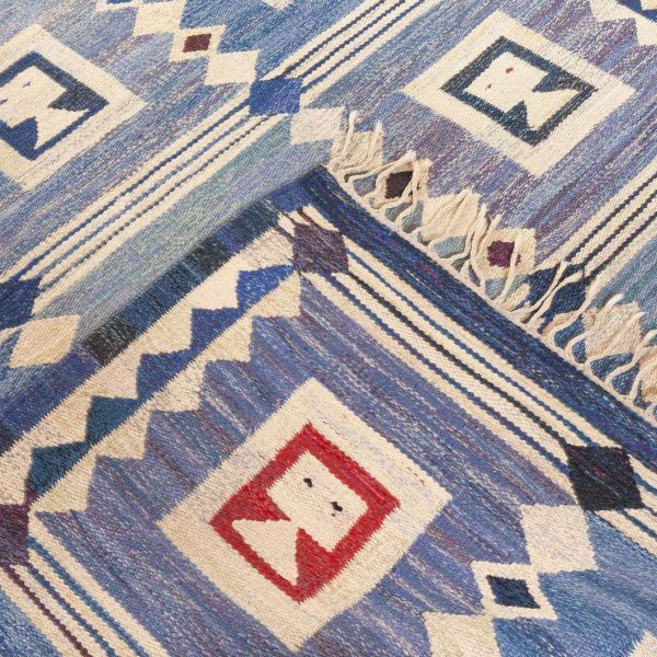 Vintage Swedish Flat Weave Rug “The Girls in the Window” Designed by Edna Martin - Image 3
