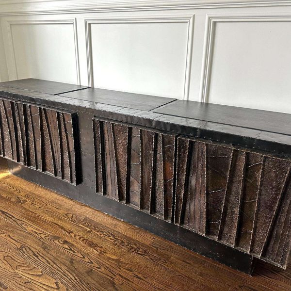 Deep Relief Steel Front Sideboard Cabinet PE-42 by Paul Evans - Image 7