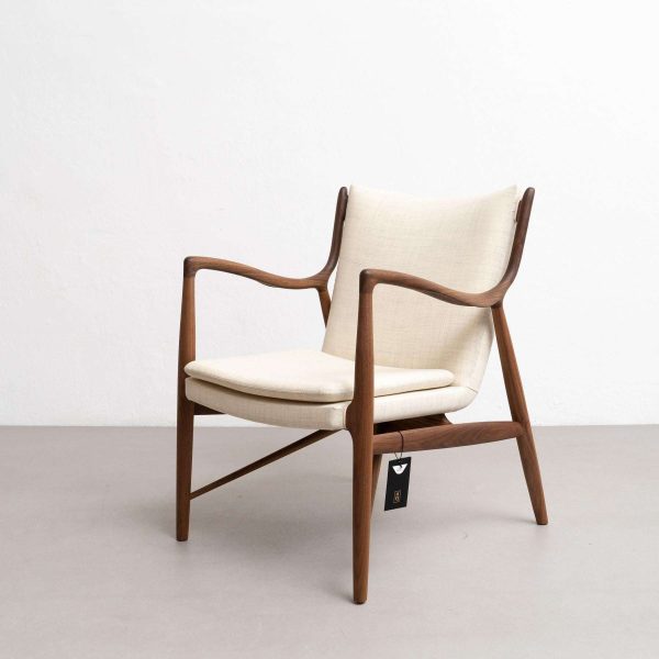 Finn Juhl 45 Chair, Wood and Fabric - Image 10