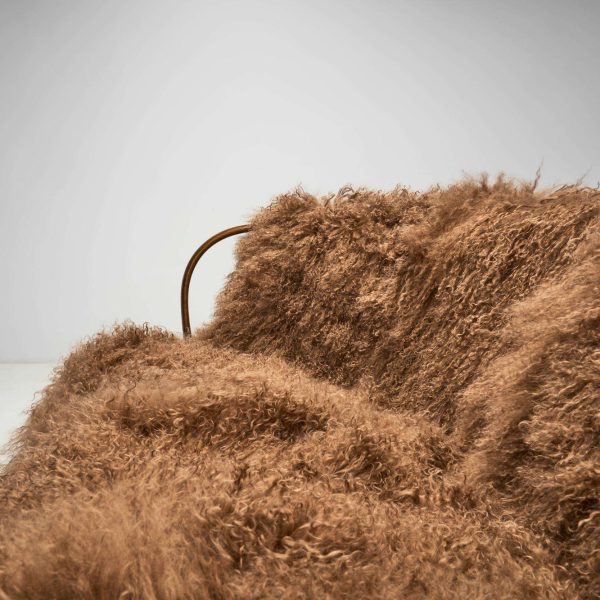 Danish Two-Seater Model 96 Banana Sofa in Tibetan Sheepskin, 1954 - Image 7