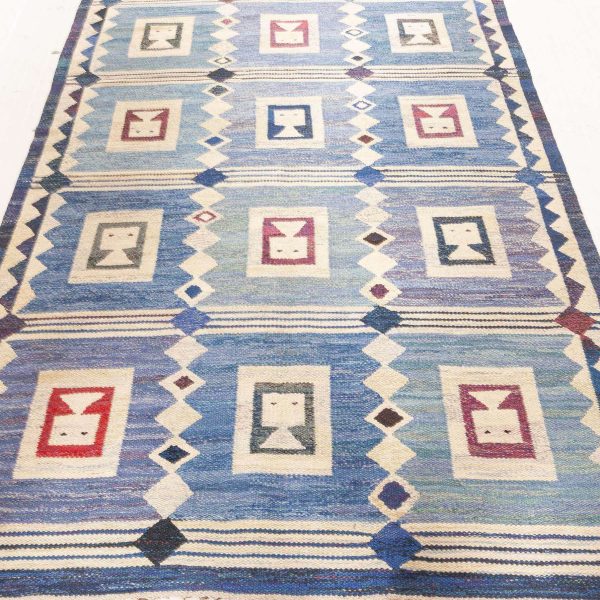 Vintage Swedish Flat Weave Rug “The Girls in the Window” Designed by Edna Martin - Image 2