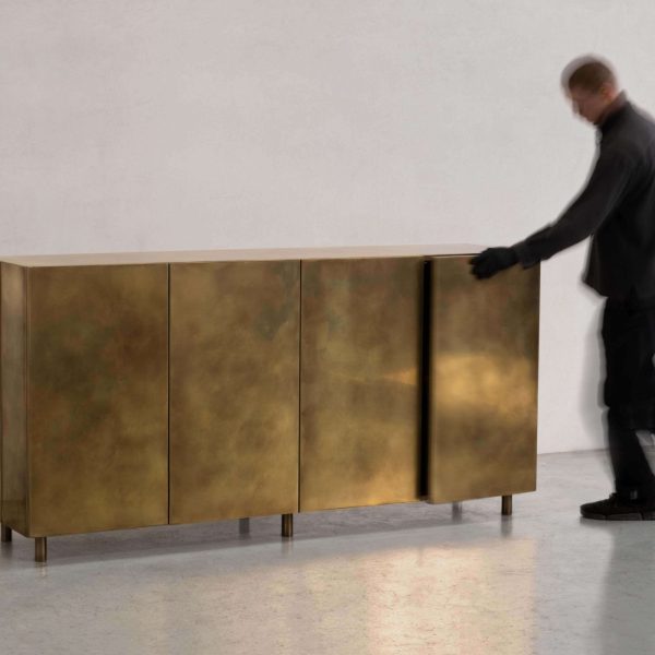 Baron Storage Cabinet — Patinated Brass — Made in Britain - Image 6