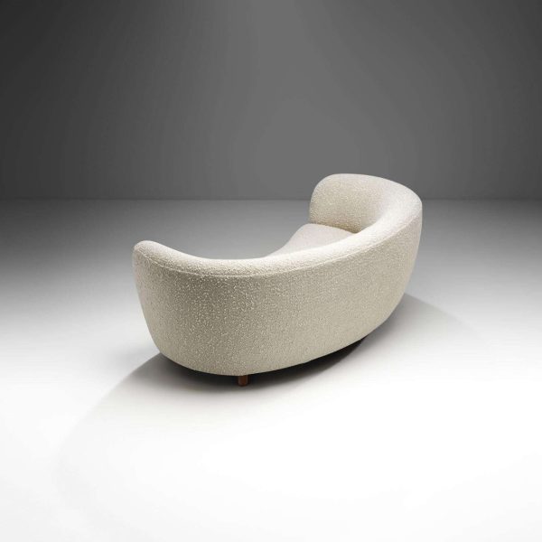 Danish Three-Seater Banana Sofa in Bouclé, 1940s - Image 6