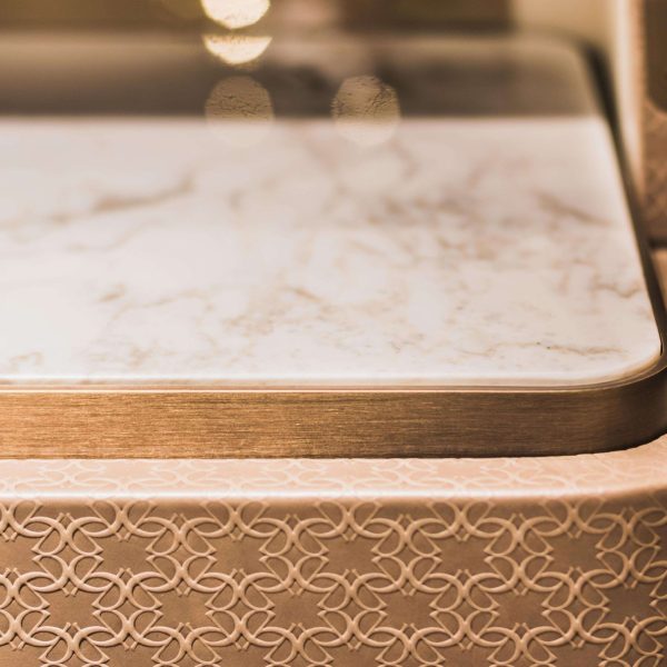 21st Century Art Déco Elie Saab Maison Leather Marble Essence Bar Cabinet, Italy - Image 11
