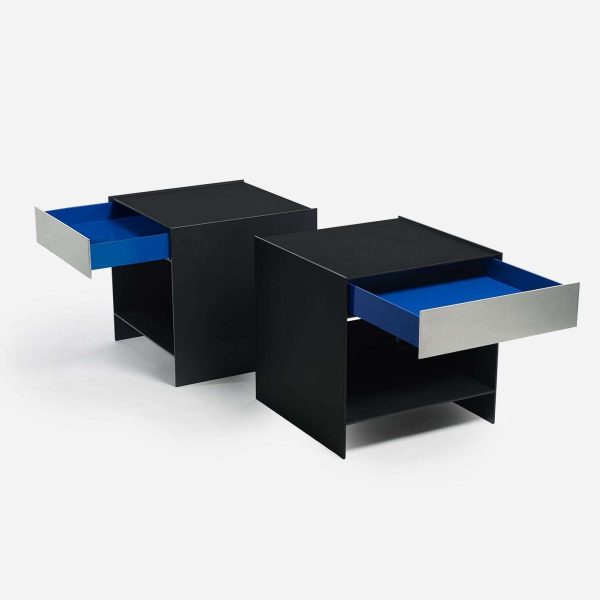 Pair of Lividi Nightstands Tables by Designer Jonathan Nesci in Solid Aluminum - Image 4