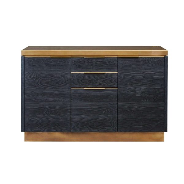 Amuneal's Charred Pine Bar Cabinet with Brass Countertop