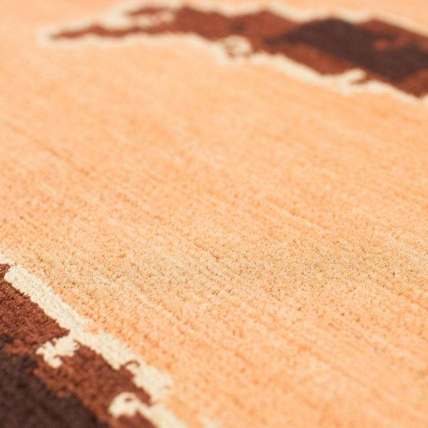 Tiger Caramel Modern Animal Print Handmade Luxury Silk Area Rug by Joseph Carini - Image 3