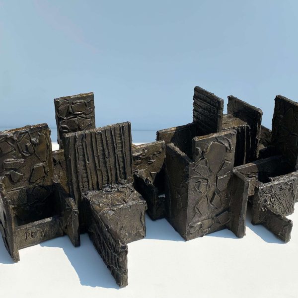 Paul Evans Sculpted Bronze Skyline Coffee Table Signed PE71 - Image 5