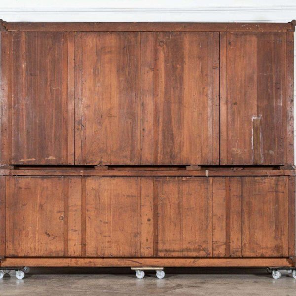 Monumental Early 19thC English Mahogany Glazed Library Bookcase - Image 19