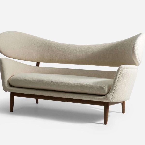 Finn Juhl Rare Important Sofa Walnut Fabric, Baker Furniture United States 1951 - Image 3