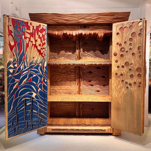 Handcrafted Wooden Armoire by Lucien Bénière - Image 7