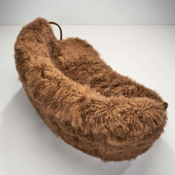 Danish Two-Seater Model 96 Banana Sofa in Tibetan Sheepskin, 1954 - Image 6
