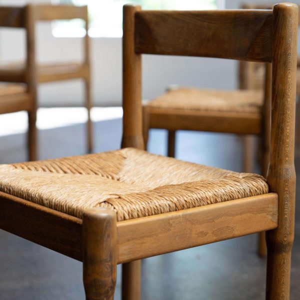 Set of 12 Wicker Seat "Carimate" Chairs by Vico Magistretti Comi, Italy, 1960s - Image 6