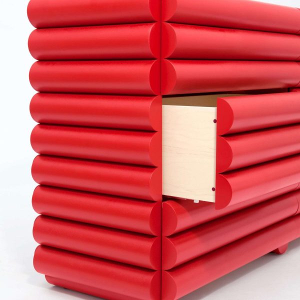 Bubble Bureau Dresser in Super Red Lacquer by Steven Bukowski - Image 4