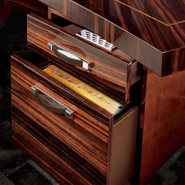 Giorgio Collection Luna Ebony Macassar and Sycamore Desk in High Gloss Finish - Image 8