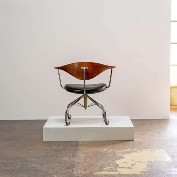 JH 502 Swivel Chair by Hans Wegner for Johannes Hansen, Denmark 1950s - Image 11