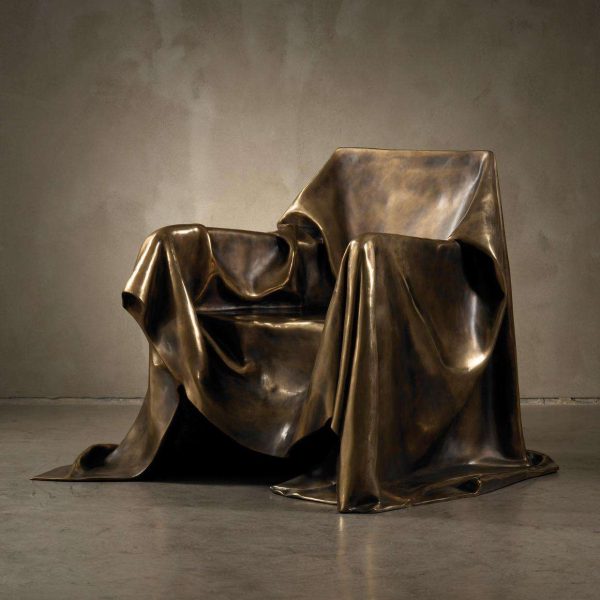 Modern Andrea Salvetti for Dilmos Limited Edition Armchair Sculpture Bronze Cast - Image 2