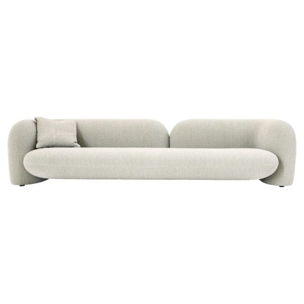 Contemporary Three-Seater Sofa by Hessentia Upholstered in Grey Bouclé Fabric