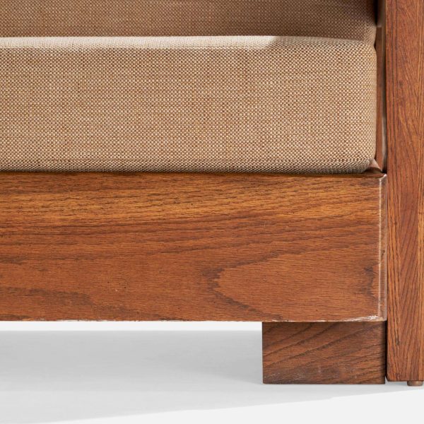 Howard Furniture Oak and Fabric Sofa, USA, 1950s - Image 10