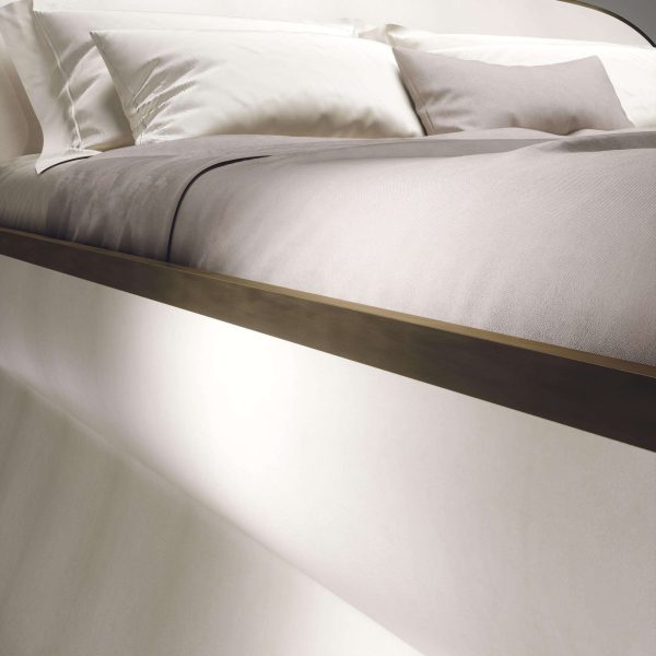 Parchment Bed Frame with Bronze-Patina Brass by Kifu Paris - Image 6