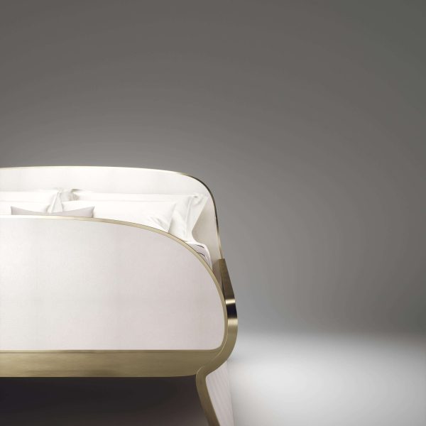 Parchment Bed Frame with Bronze-Patina Brass by Kifu Paris - Image 2