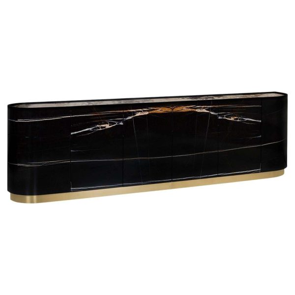 Sahara Cocktail Cabinet, Noir Marble, Handmade by Greenapple