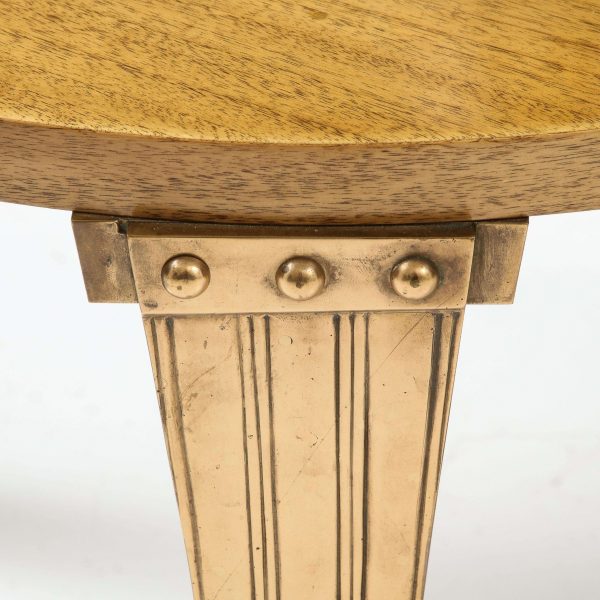 T.H. Robsjohn-Gibbings 'Saridis' Tripod Walnut Table with Polished Bronze Base - Image 5