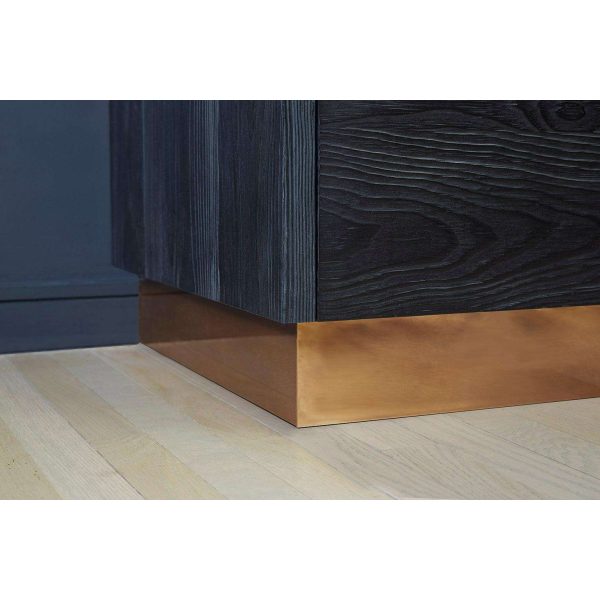 Amuneal's Charred Pine Bar Cabinet with Brass Countertop - Image 5