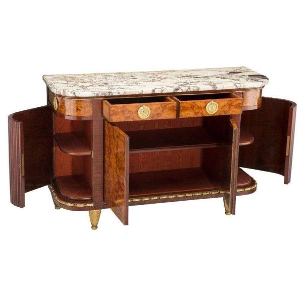Early 20th Century French Louis XVI Gilt Bronze Mounted Mahogany Credenza - Image 4