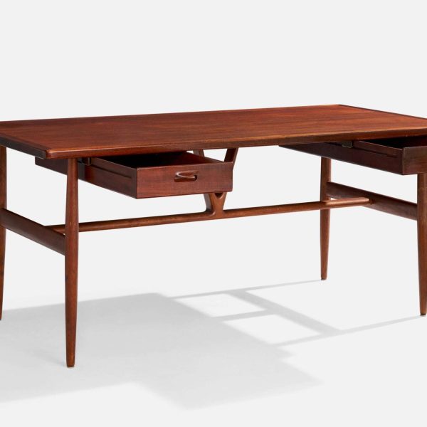 Hans Wegner Wishbone Desk, Oak, Teak, Denmark, 1950s - Image 11
