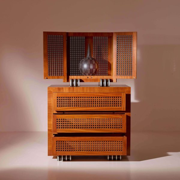 A Two-Part Cabinet in Rare Exotic Woods with Solid Ebony Inlays, Italy, 1990s - Image 3