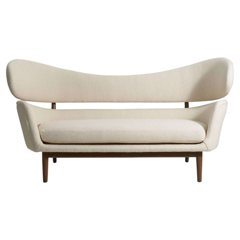 Finn Juhl Rare Important Sofa Walnut Fabric, Baker Furniture United States 1951