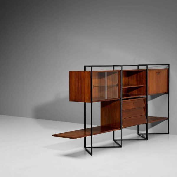 Taichiro Nakai for La Permanente Mobili Adjustable Wall Cabinet in Teak - Image 10