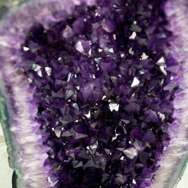 Pair of Amethyst Cathedral Geodes, Violet Purple with Large Amethyst Druzy - Image 6