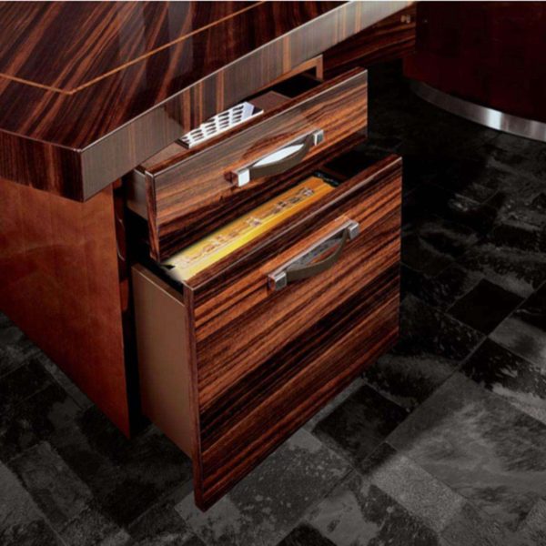 Giorgio Collection Luna Ebony Macassar and Sycamore Desk in High Gloss Finish - Image 3