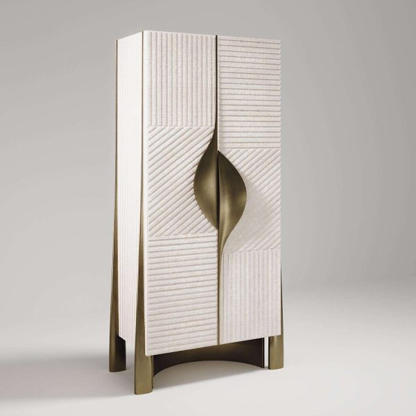 Shagreen Vanity Cabinet with Bronze-Patina Brass Details by R&Y Augousti - Image 4