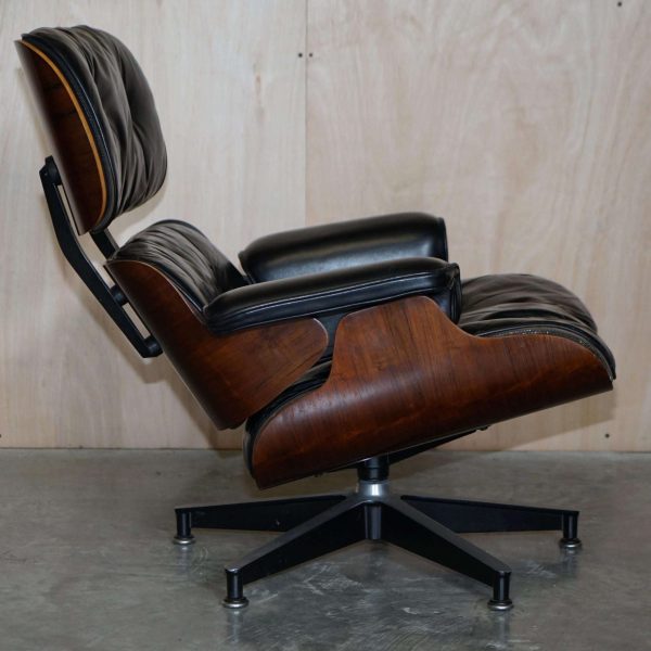 Restored 1960 Herman Miller No1 Hardwood Eames Lounge Armchair and Ottoman - Image 5