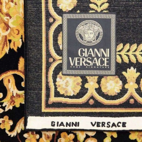 Versace Collection Rug Petit Barocco Nero Black Gold, 1980 - Image 10