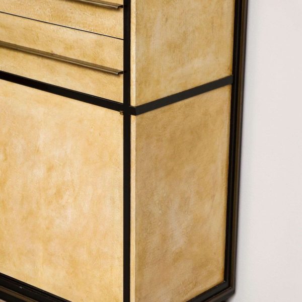 Important and Rare Red Goatskin with Ebonized Wood Credenza by Paul Dupre-Lafon - Image 6