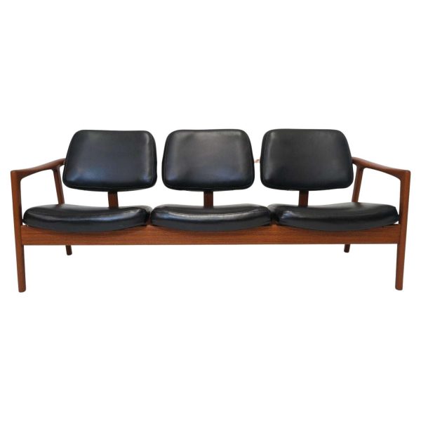 Folke Ohlsson Ascot Teak Frame Sofa in Black