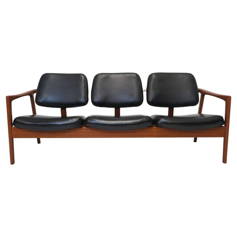 Folke Ohlsson Ascot Teak Frame Sofa in Black