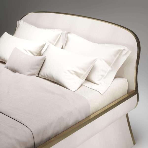 Parchment Bed Frame with Bronze-Patina Brass by Kifu Paris - Image 7
