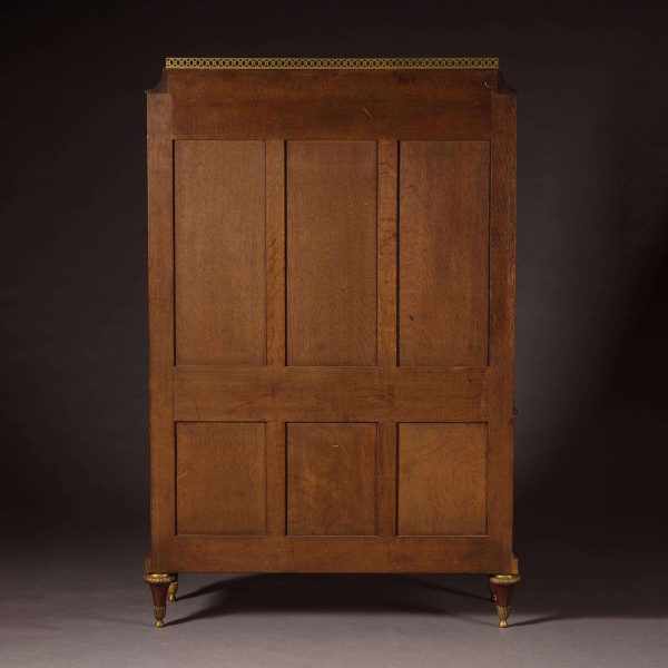 A Louis XVI Style Lacquer Mounted Mahogany Cabinet by Paul Sormani - Image 6