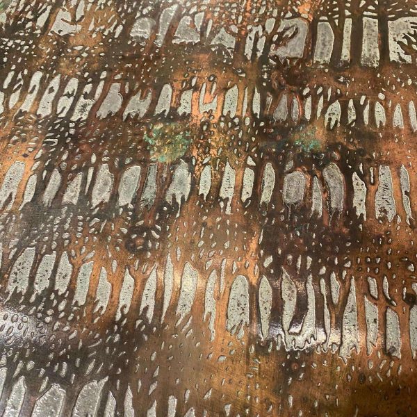 Acid Etched Patinated Brass and Pewter "Eternal Forest Table" by Philip & Kelvin - Image 5
