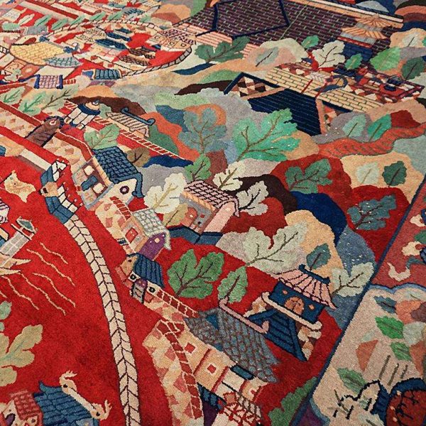 1920s Scenic Chinese Art Deco Carpet by Nichols Workshop - Image 6