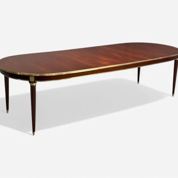 Maison Jansen Louis XVI Style Mahogany Bronze Dining Table, France, 1920s - Image 5