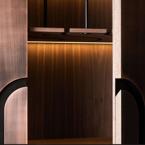 Modern Home Wine Bar Cabinet in Brushed Bronze, Brass, Copper - Image 10